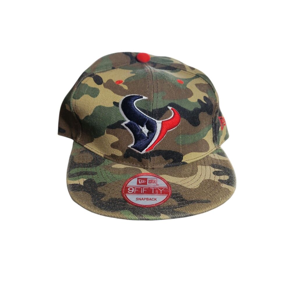 Houston Texans Camo Snapback Hat NFL New Era 9FIFTY Adjustable Wool Cap